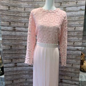 ELOQUII Pink Long Lace Evening Dress - NWT